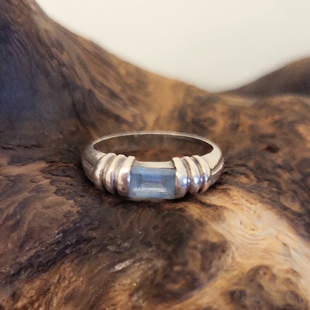 Sterling Silver 925 Blue Stone Ring